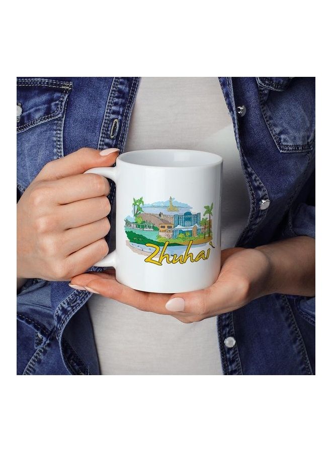 مج قهوة بتصميم يمثل مدينة زوهاي ومطبوع عليه كلمة "Zhuhai" منتج متعدد الألوان - Image 2