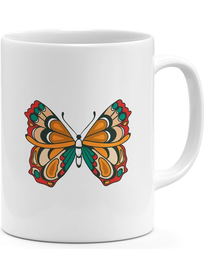 Wings Printed Coffee Mug White/Yellow/Red - Image 1
