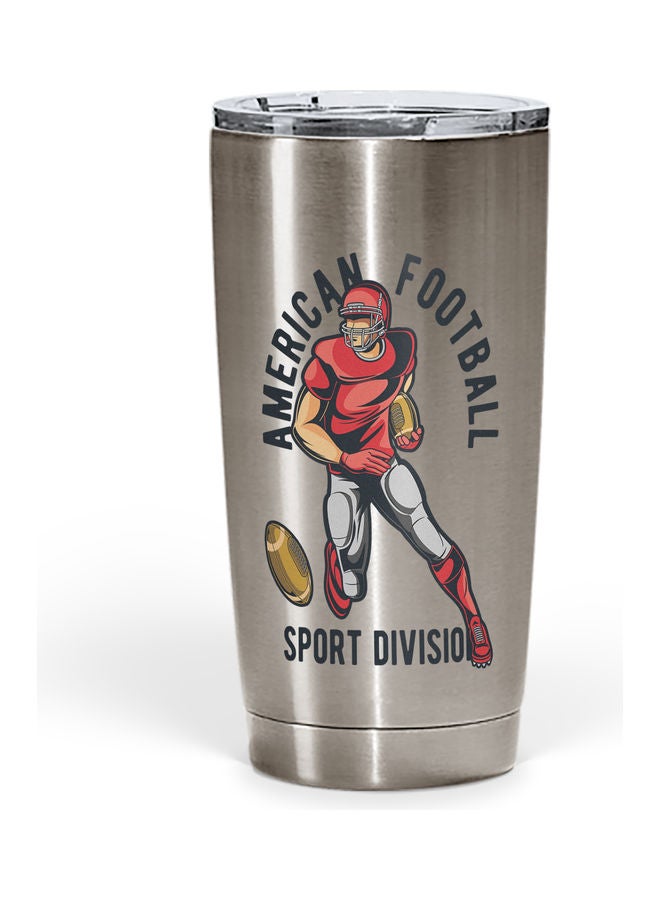 American Football Design Stainless Steel Tumbler With Lid Multicolour - Image 1