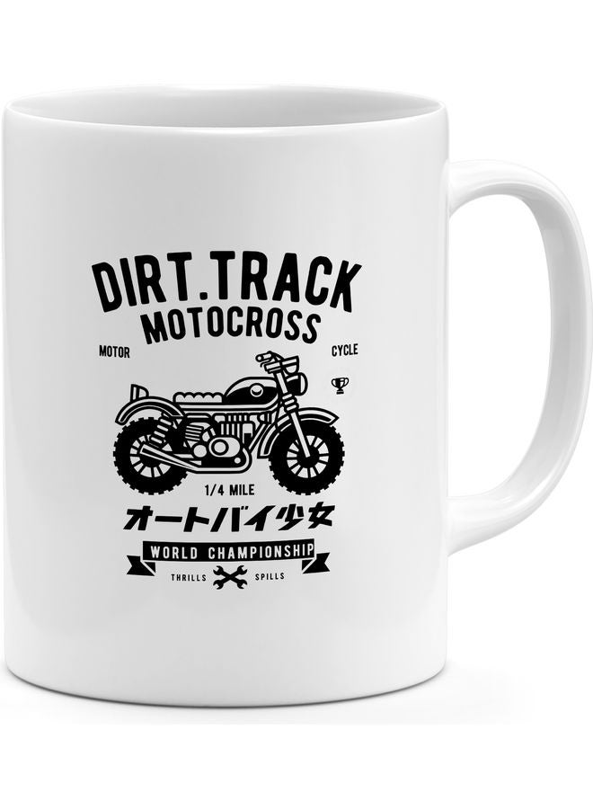 Dirt Track Motocross Coffee Mug White/Black - Image 1