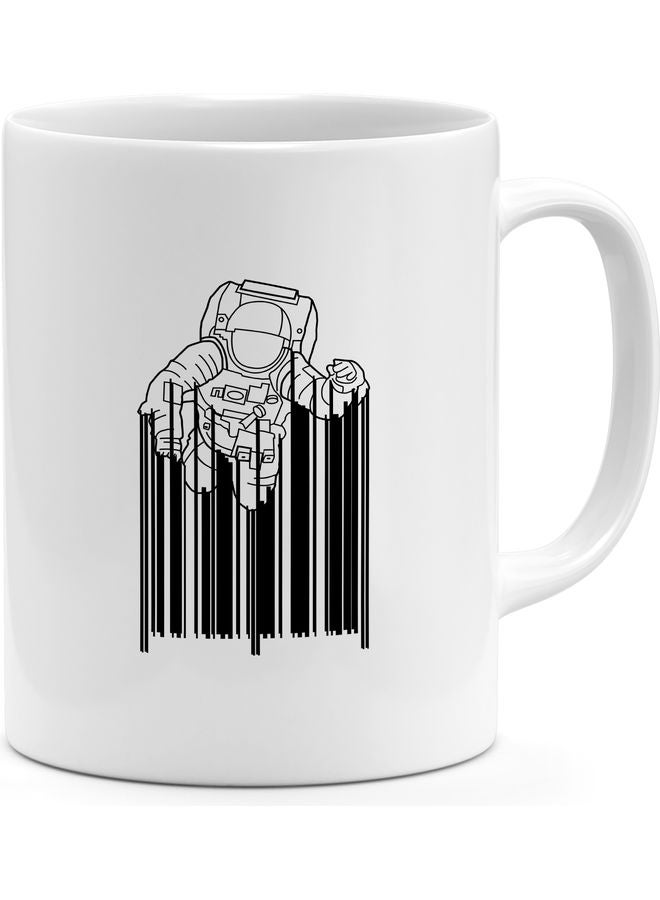 Astronaut Barcode Coffee Mug White/Black - Image 1