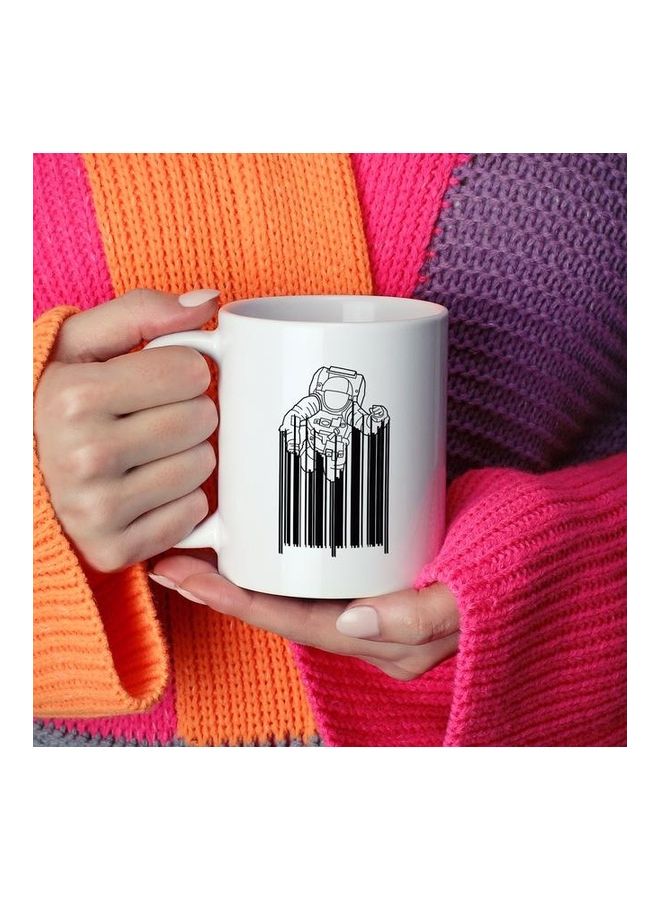 Astronaut Barcode Coffee Mug White/Black - Image 2