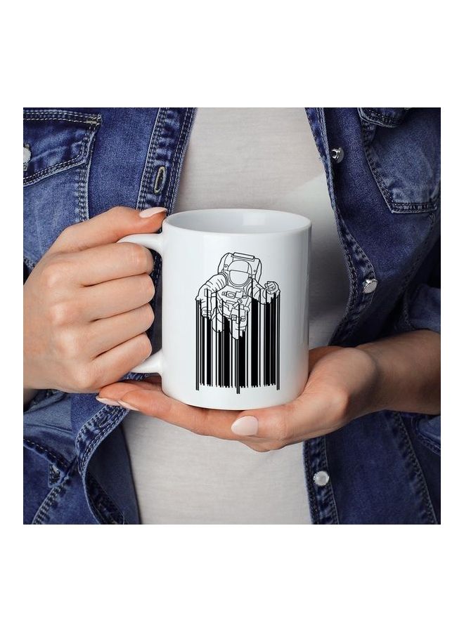 Astronaut Barcode Coffee Mug White/Black - Image 3