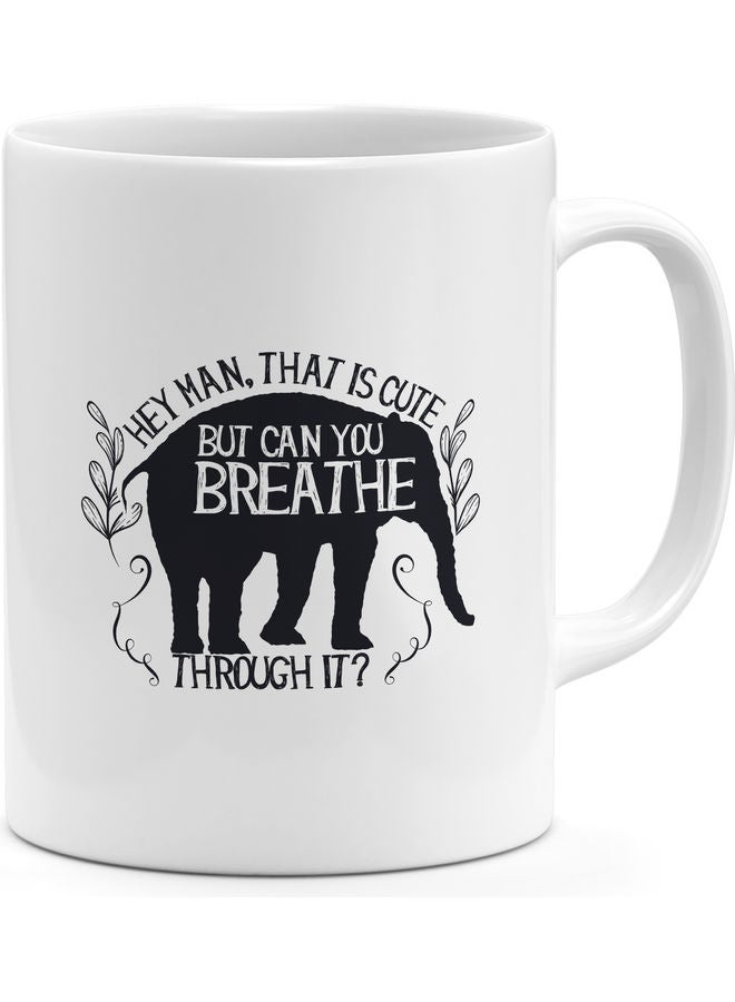 Elephant Design Coffee Mug White/Black - Image 1