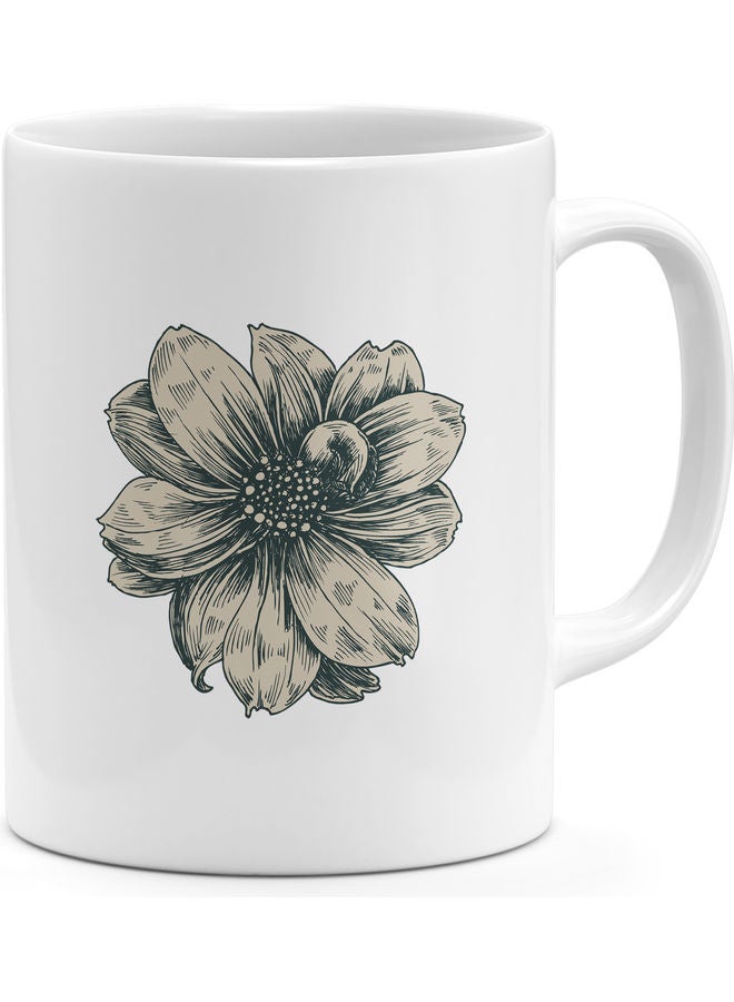 Realistic Monotone Printed Coffee Mug White/Grey - Image 1