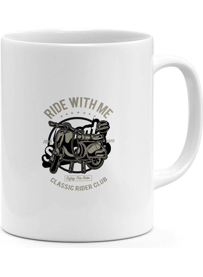 Classic Rider Club Design Coffee Mug White - Image 1