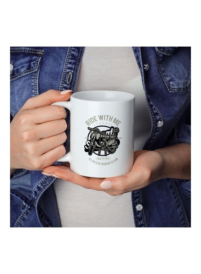 Classic Rider Club Design Coffee Mug White - Image 3