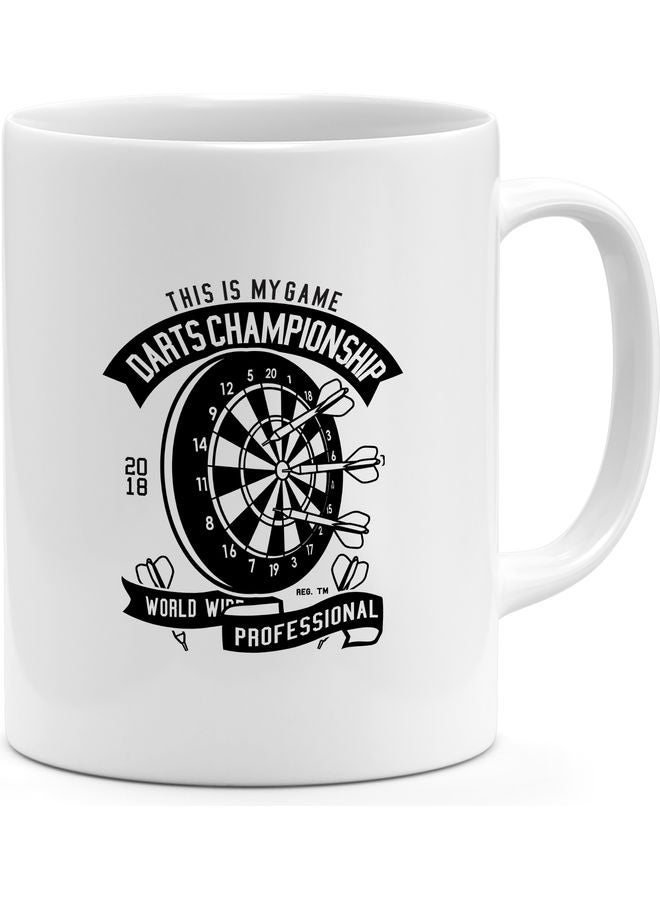 Dart Champion Design Coffee Mug White