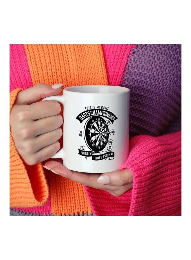 Dart Champion Design Coffee Mug White