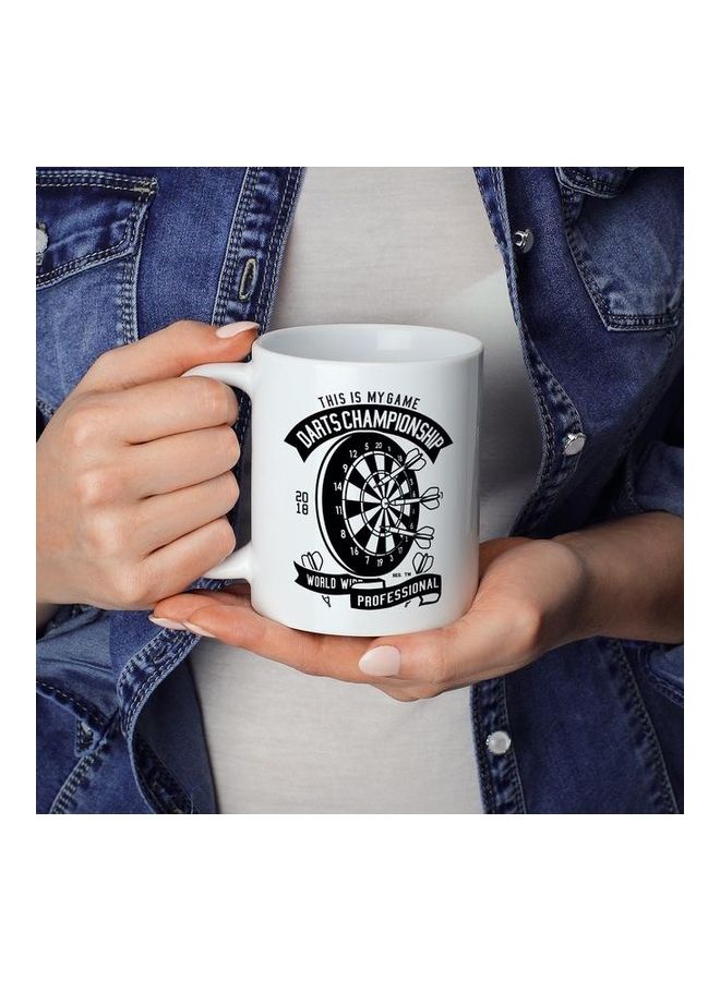 Dart Champion Design Coffee Mug White