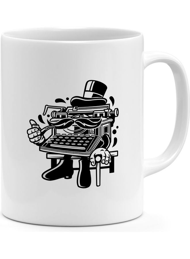 Type Writer Design Coffee Mug White/Black - Image 1