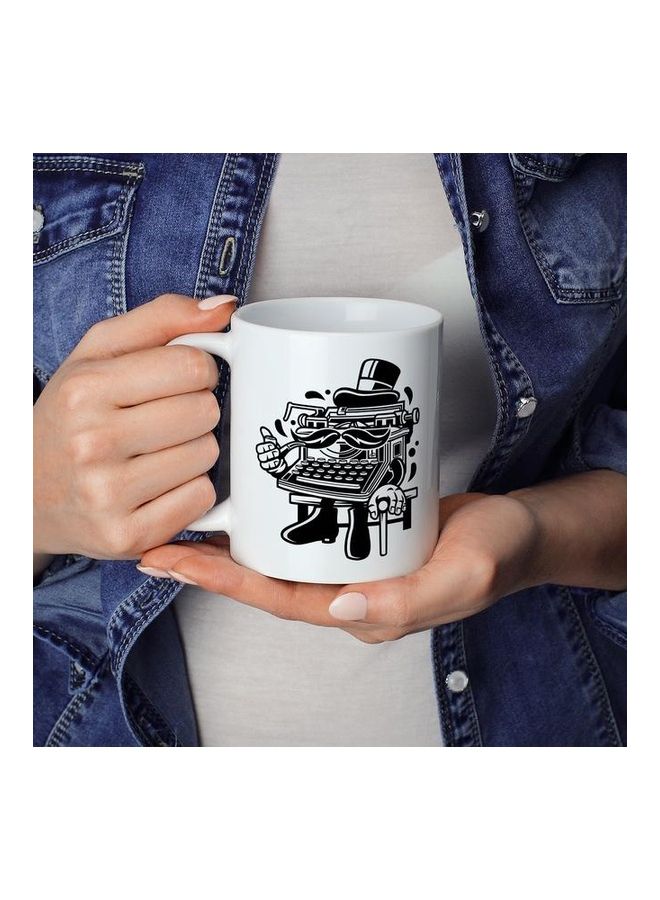 Type Writer Design Coffee Mug White/Black - Image 3