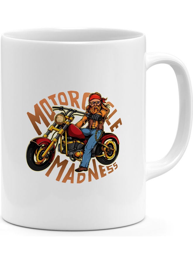 "مج قهوة مطبوع عليه عبارة "Madness Motorcycle " متعدد الألوان - Image 1
