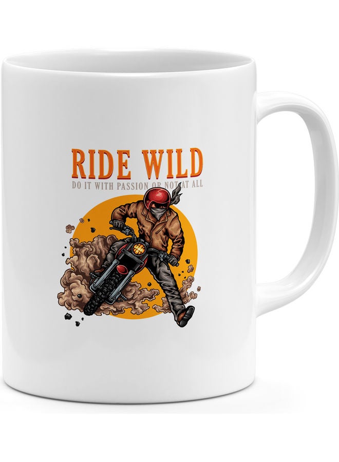 Ride Wild Quote Coffee Mug Multicolour - Image 1