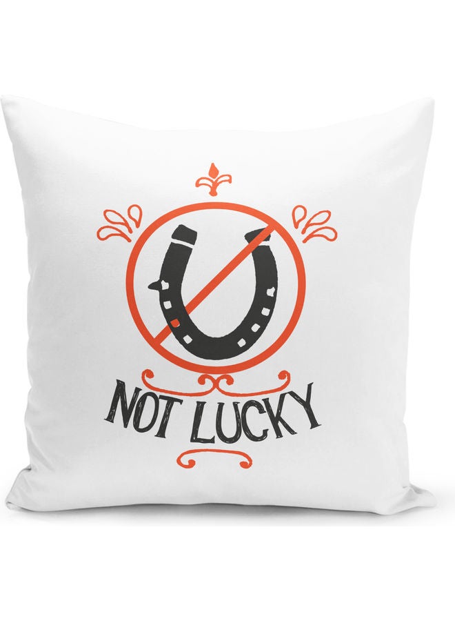 وسادة زينة للديكور بطبعة عبارة "Not Lucky" أبيض - Image 1