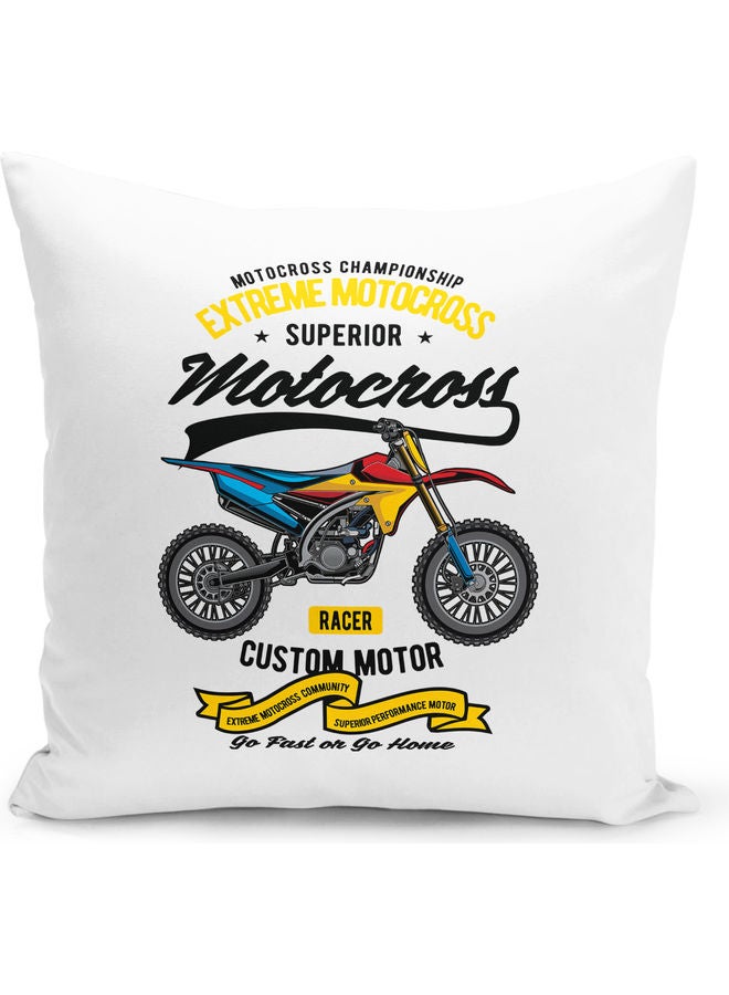 Extreme Motocross Themed Decorative Throw Pillow Multicolour - Image 1