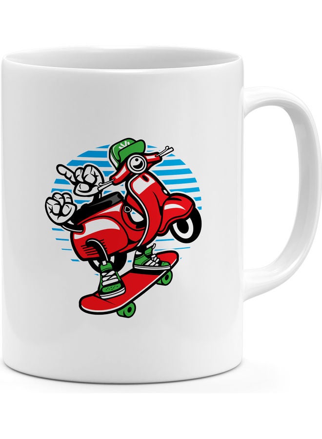 Vespa Skating Design Coffee Mug Multicolour - Image 1