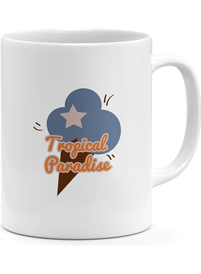 "مج قهوة بطبعة عبارة "Tropical Paradise" متعدد الألوان - Image 1