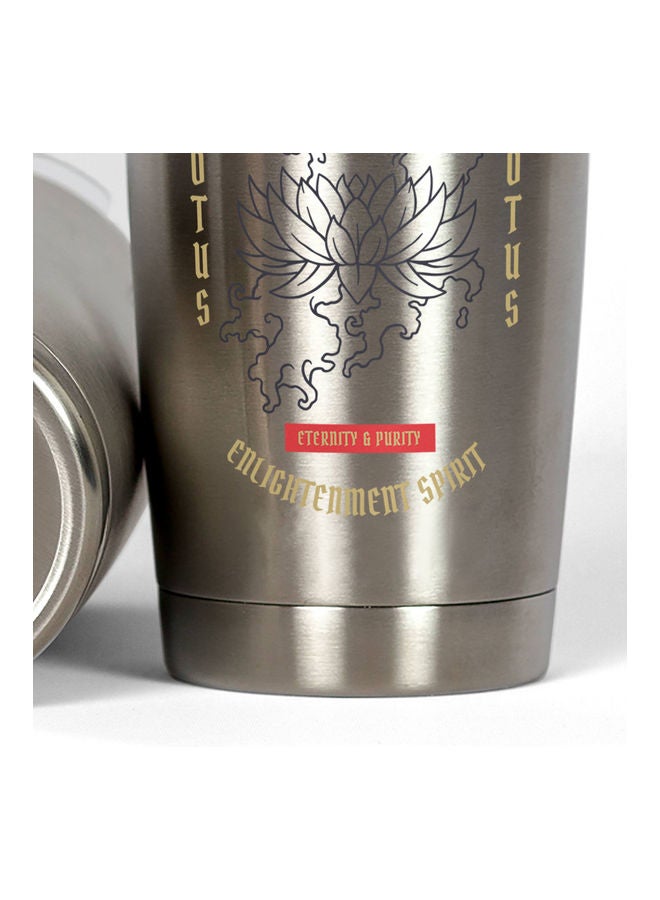Wise Lotus Design Stainless Steel Tumbler With Lid Multicolour  - Image 3