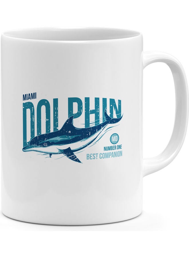 Miami Dolphin Design Coffee Mug White - Image 1