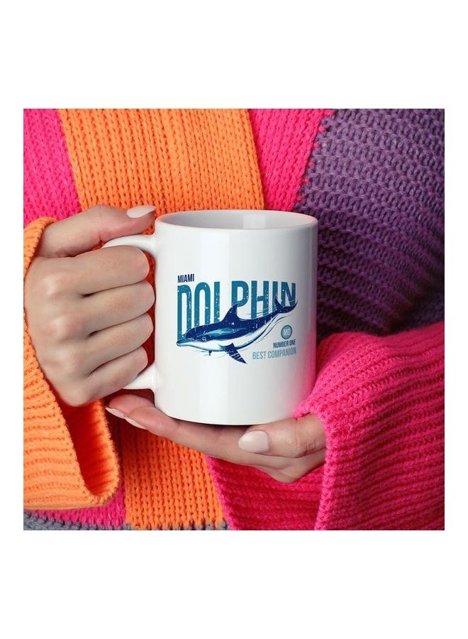 Miami Dolphin Design Coffee Mug White - Image 2
