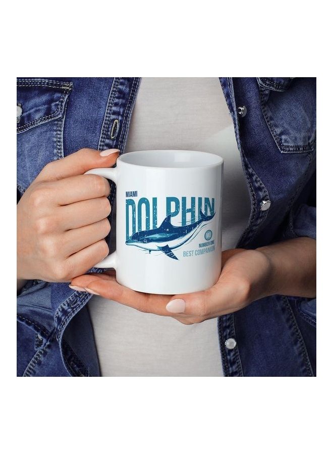 Miami Dolphin Design Coffee Mug White - Image 3