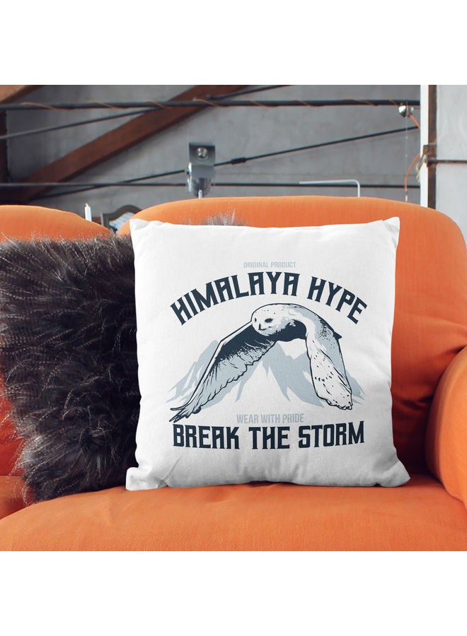 Owl Themed Decorative Throw Pillow White/Blue/Black 40x40cm - Image 2