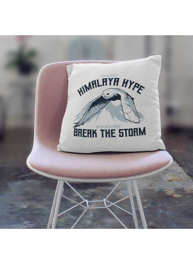 Owl Themed Decorative Throw Pillow White/Blue/Black 40x40cm - Image 3