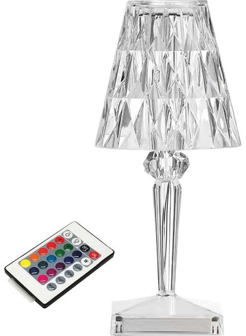 USB Acrylic Diamond Table Lamp Remote Control Multicolour