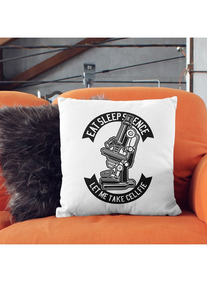 Eat Sleep Science Design Decorative Pillow White/Black - Image 2