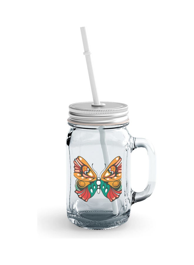 Rare Wings Theme Printed Mason Jar Clear - Image 1