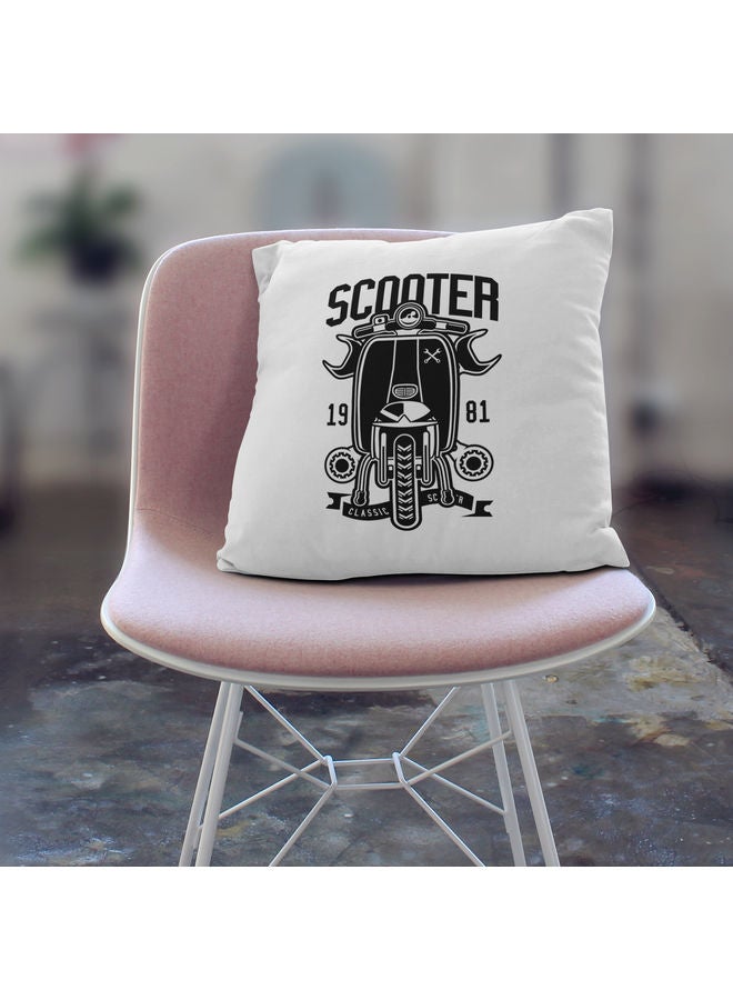 Scooter Printed Decorative Pillow White/Black - Image 2