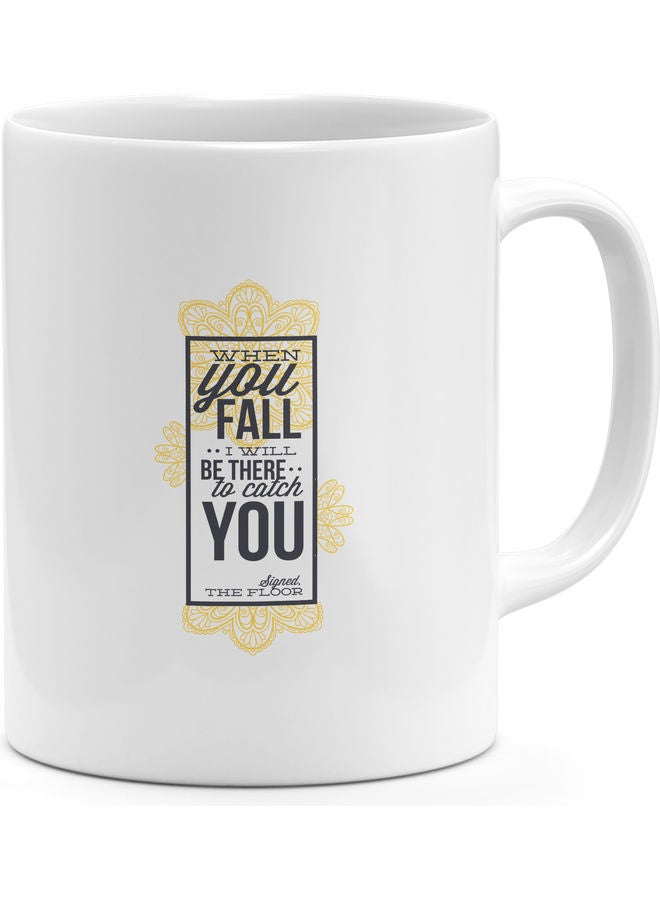مج قهوة بتصميم مطبوع عليه عبارة "When You Fall" متعدد الألوان - Image 1