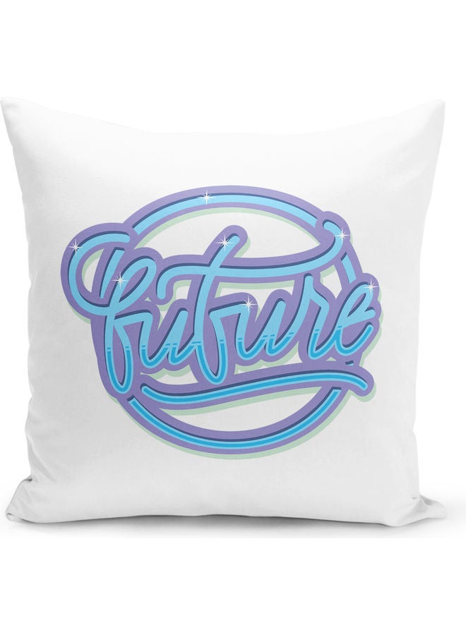 Future Art Decorative Throw Pillow White/Blue 40x40cm - Image 1
