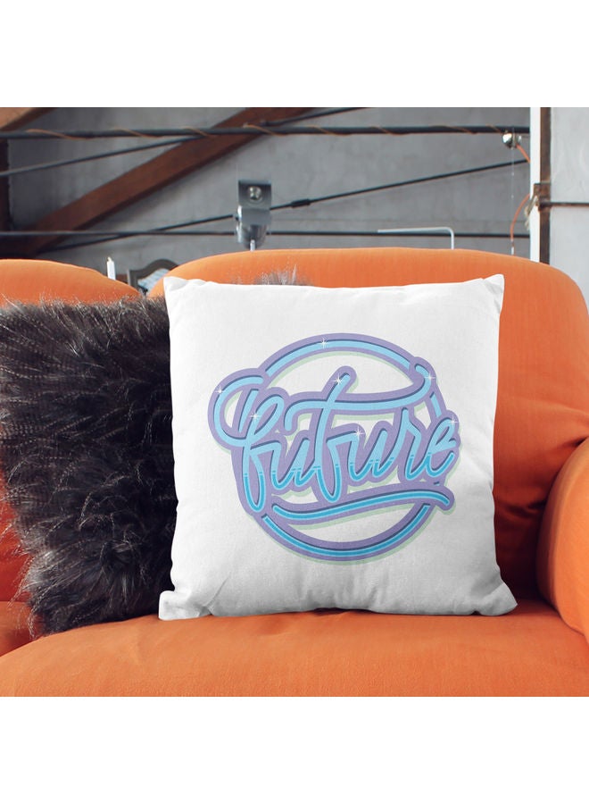 Future Art Decorative Throw Pillow White/Blue 40x40cm - Image 2