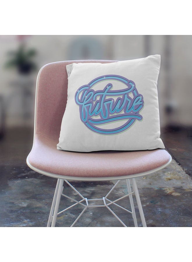 Future Art Decorative Throw Pillow White/Blue 40x40cm - Image 3