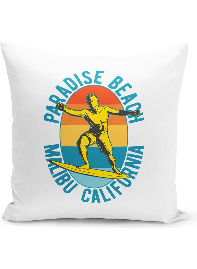 Paradise Beach Design Printed Decorative Pillow Multicolour - Image 1