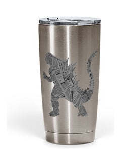 Godzilla News Stainless Steel Tumbler With Lid Multicolour