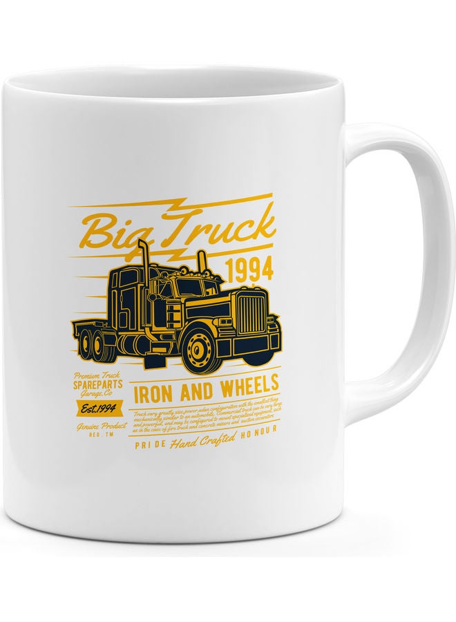 Truck Design Coffee Mug White/Black/Yellow - Image 1
