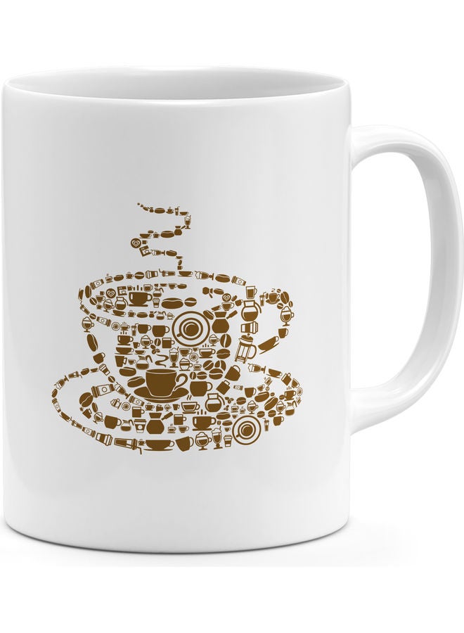 Breakfast Design Coffee Mug White/Brown - Image 1