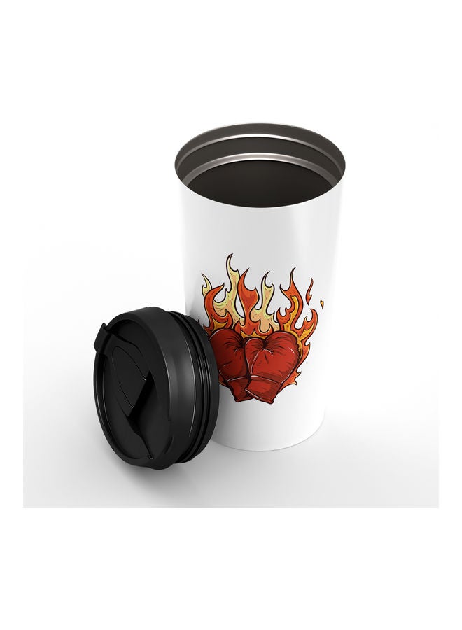 Red Boxing Glove Design Double Walled Tumbler White/Red  - Image 2