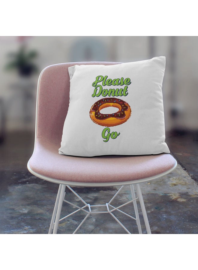 Please Donut Quote Printed Decorative Pillow Multicolour - Image 2