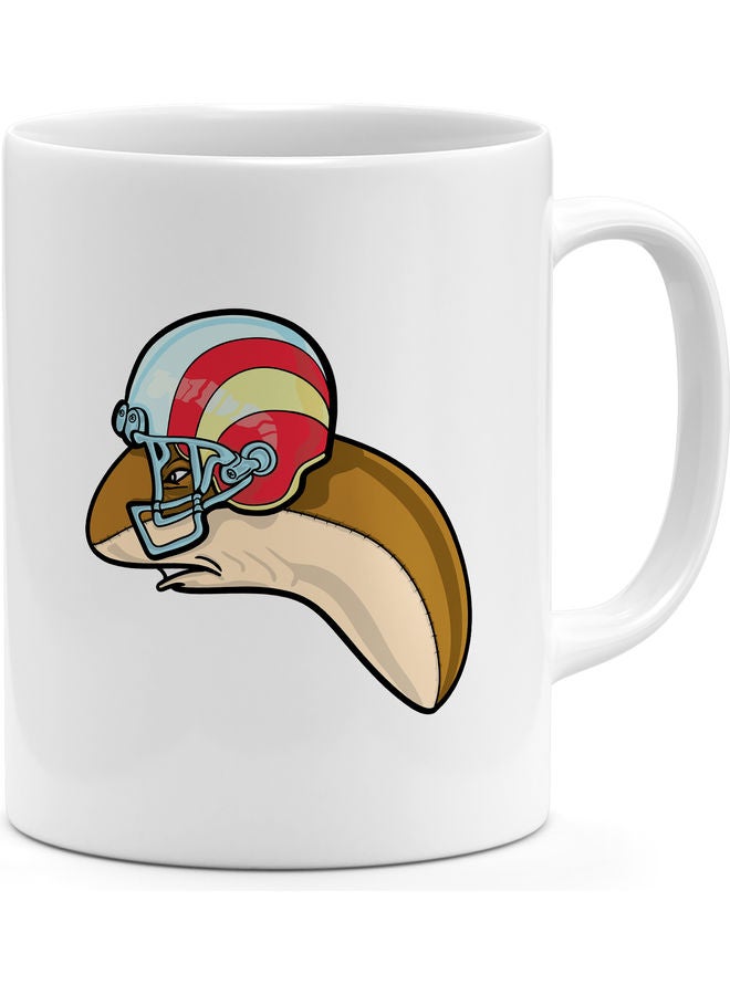 American Football Helmet Printed Coffee Mug White/Brown/Beige - Image 1
