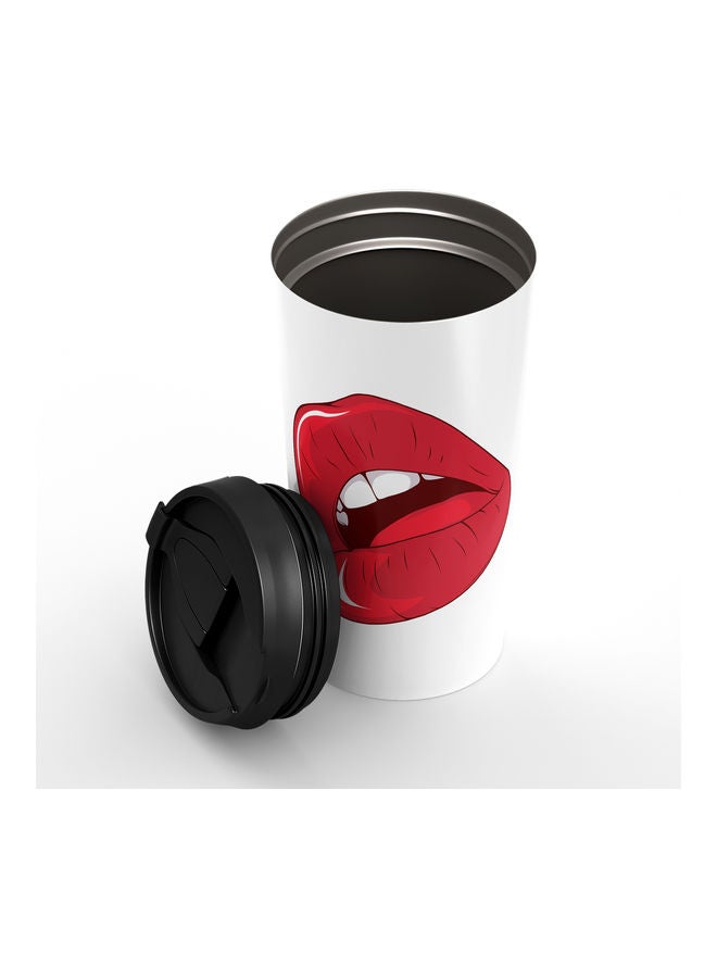 Red Lips Design Double Walled Tumbler Multicolour - Image 2