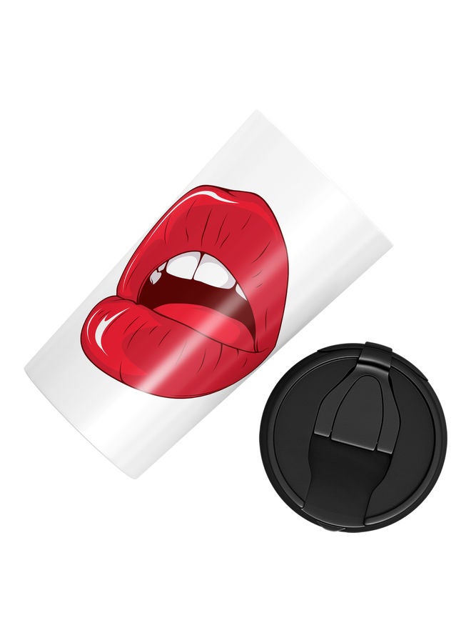 Red Lips Design Double Walled Tumbler Multicolour - Image 3