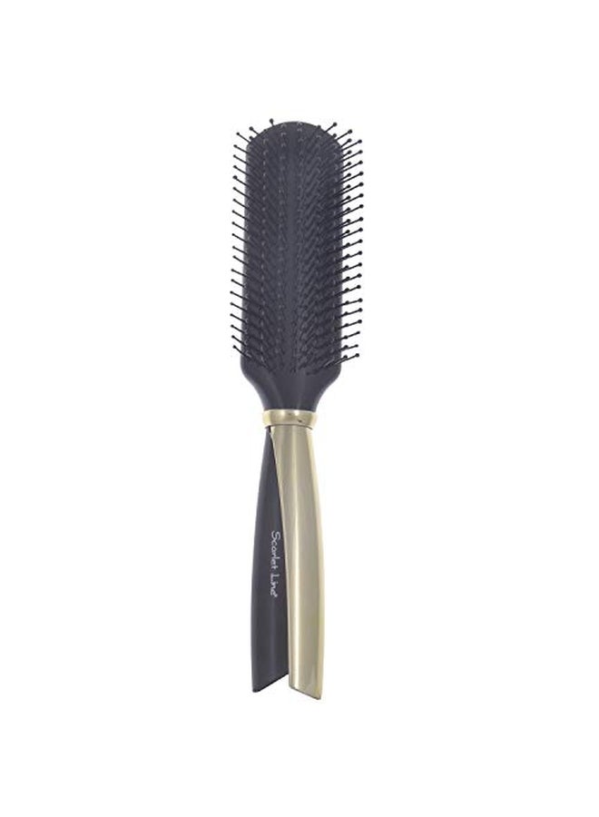 Scarlet Line Professional 9 Row Flat Hair Brush Black/Gold 