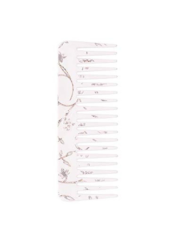 Lily Pack Of 2 Wide Teeth Printed Shampoo Combs White/Grey