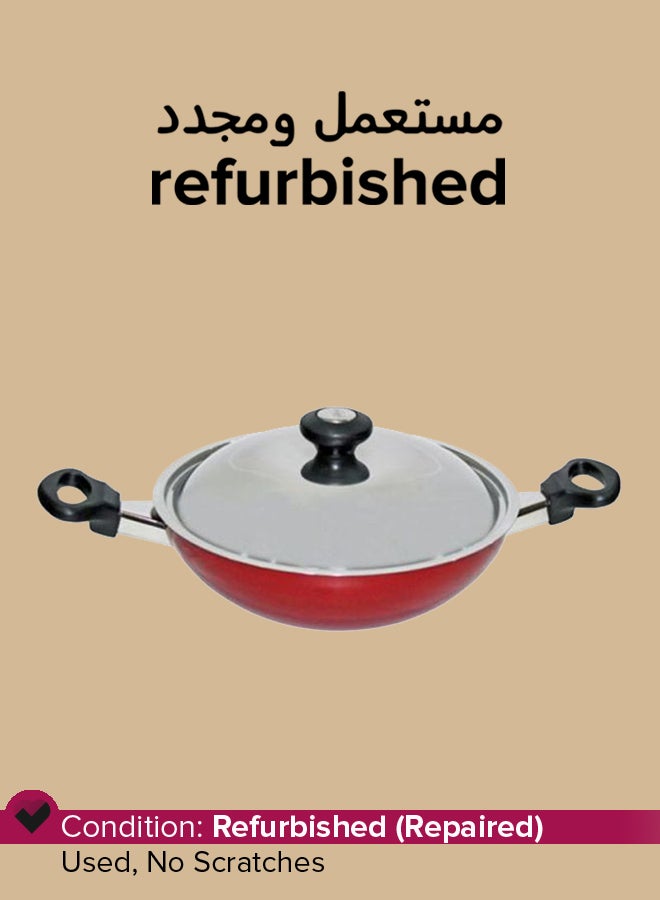 Prestige - Refurbished - Flat Bottom Kadai Red - Image 1