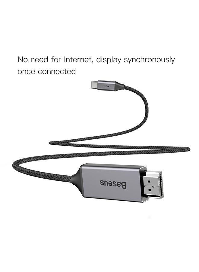 Baseus USB C to HDMI Cable USB Type C to 4K 60Hz HDMI Cable Adapter for Home Office, for MacBook Pro/iPad Pro 2020 2019, Surface Book 2, Dell XPS 15, Samsung S10, S9 Plus, 1.8M Grey - Image 2