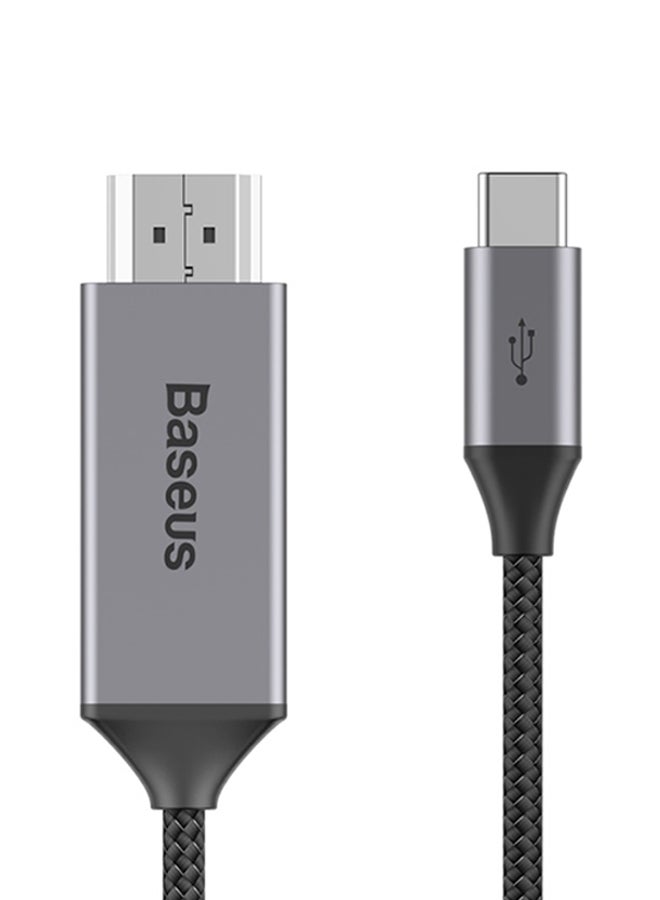 Baseus USB C to HDMI Cable USB Type C to 4K 60Hz HDMI Cable Adapter for Home Office, for MacBook Pro/iPad Pro 2020 2019, Surface Book 2, Dell XPS 15, Samsung S10, S9 Plus, 1.8M Grey - Image 1